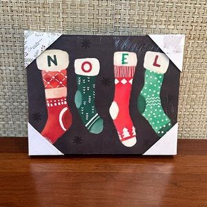 🎄🌟2xHP🌟NOEL Christmas Stockings Tabletop or Wall Decor by Kirklands